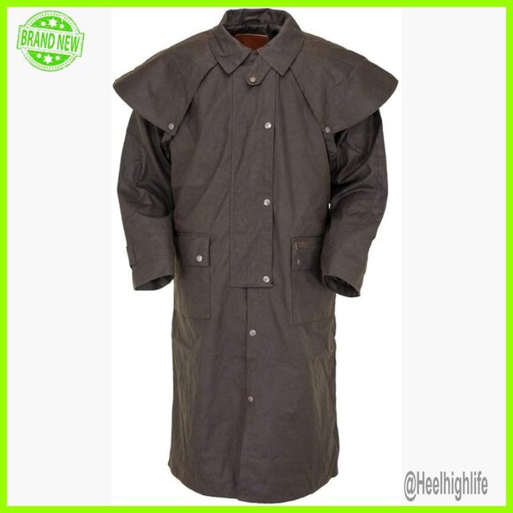 Jackets & Blazers - Waterproof Oilskin Duster Coat Full Length Rain Slicker Adjustable Waist